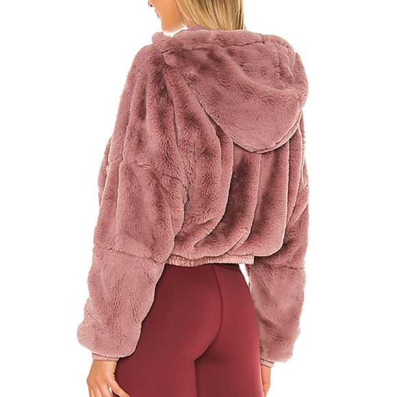 Free People Jackets & Blazers - Free People Love It Soft Pink Faux Fur Zip Hoodie